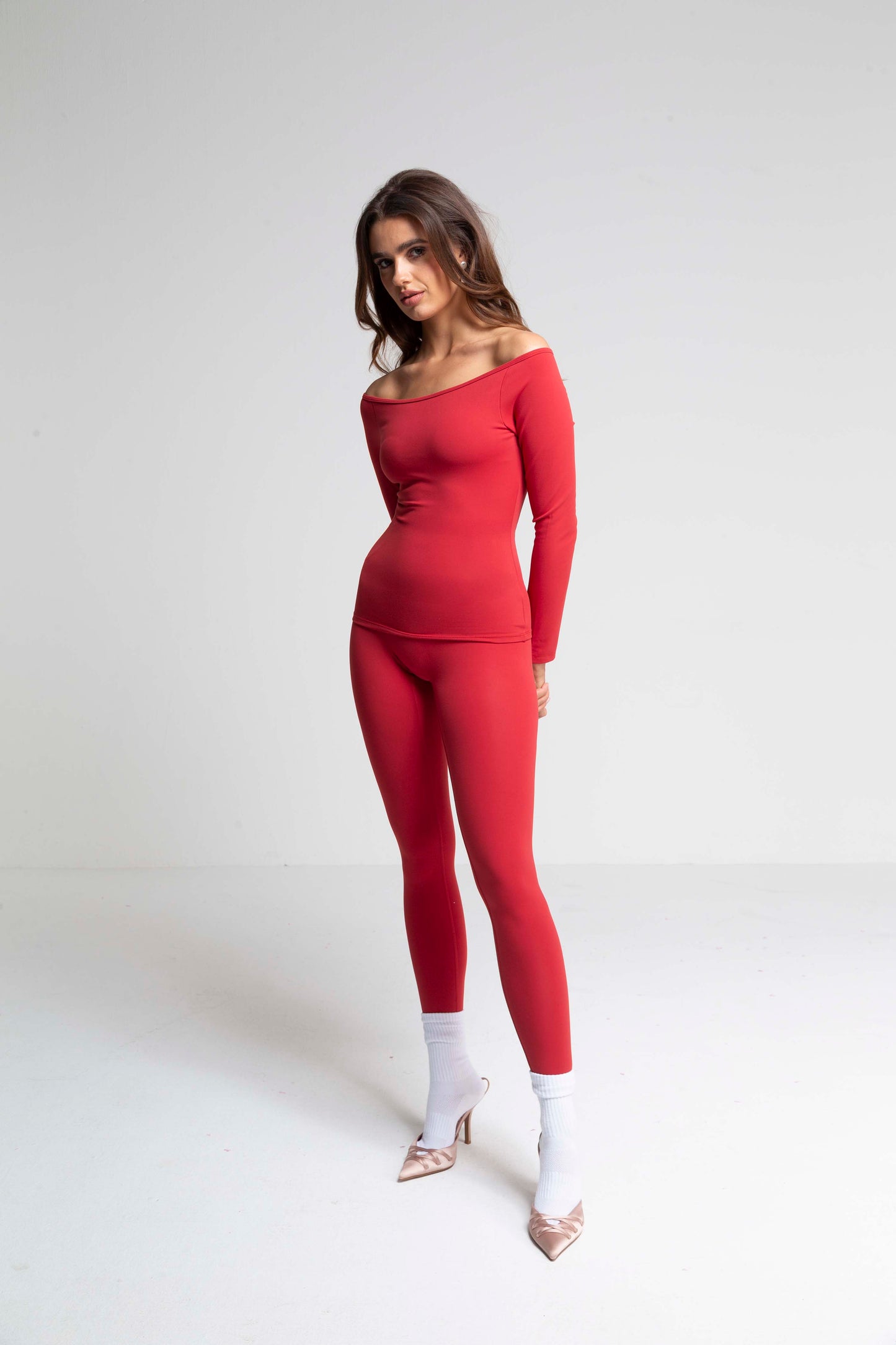 OFF-SHOULDER SCULPTING TOP