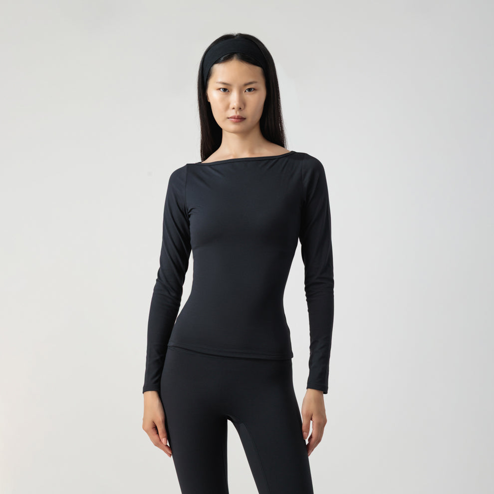 BOAT NECK LONG SLEEVE TOP image 6